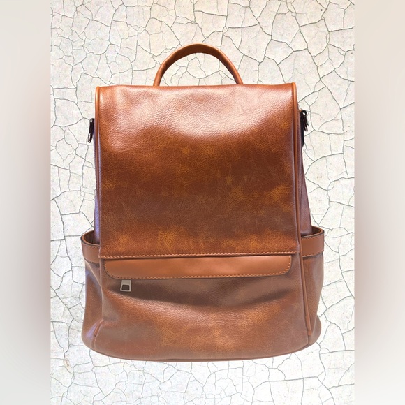 CHERUTY. Backpack purse PU,vegan leather, antitheft shoulder bag. Anti-theft. - Picture 1 of 8